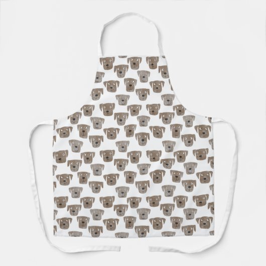 Chocolade Labrador Retriever Dog Pattern Apron Schort (Voorkant)