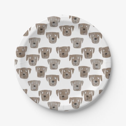 Chocolade Labrador Retriever Dog Pattern Cute Papieren Bordje (Voorkant)