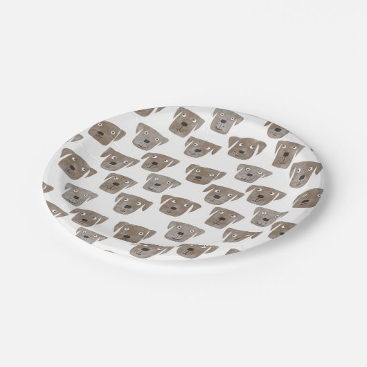 Chocolade Labrador Retriever Dog Pattern Cute Papieren Bordje (Gekanteld)