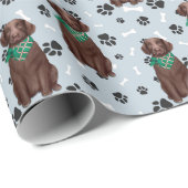 Chocolade Labrador Retriever Dog Paw Print Cadeaupapier (Rol Hoek)