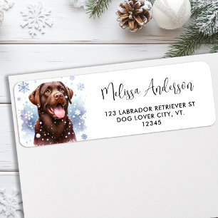 Chocolade Labrador Retriever Dog Return Address Etiket