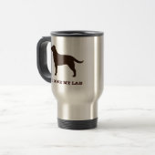 Chocolade Labrador Retriever Dog Silhouette Custom Reisbeker (Voorkant links)