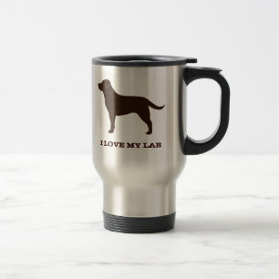 Chocolade Labrador Retriever Dog Silhouette Custom Reisbeker