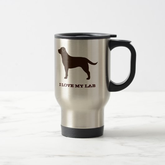 Chocolade Labrador Retriever Dog Silhouette Custom Reisbeker (Rechts)
