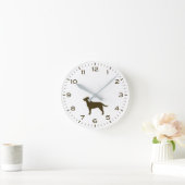 Chocolade Labrador Retriever Dog Silhouette Ronde Klok (Huis)