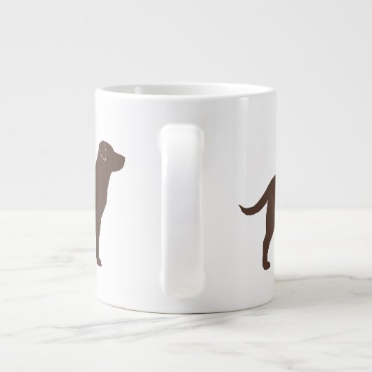 Chocolade Labrador Retriever Dog Silhouettes Grote Koffiekop (Achterkant)