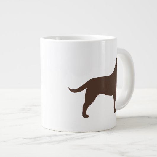 Chocolade Labrador Retriever Dog Silhouettes Grote Koffiekop (Voorkant rechts)
