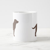 Chocolade Labrador Retriever Dog Silhouettes Grote Koffiekop (Voorkant)
