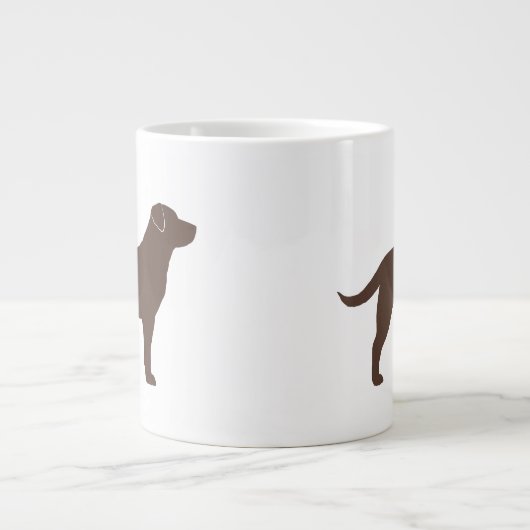 Chocolade Labrador Retriever Dog Silhouettes Grote Koffiekop (Voorkant)