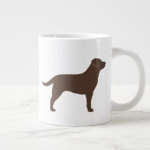 Chocolade Labrador Retriever Dog Silhouettes Grote Koffiekop (Rechts)