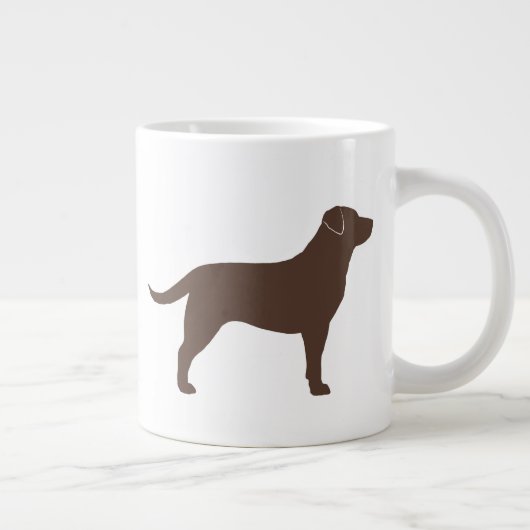 Chocolade Labrador Retriever Dog Silhouettes Grote Koffiekop (Rechts)