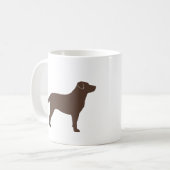 Chocolade Labrador Retriever Dog Silhouettes Koffiemok (Voorkant links)