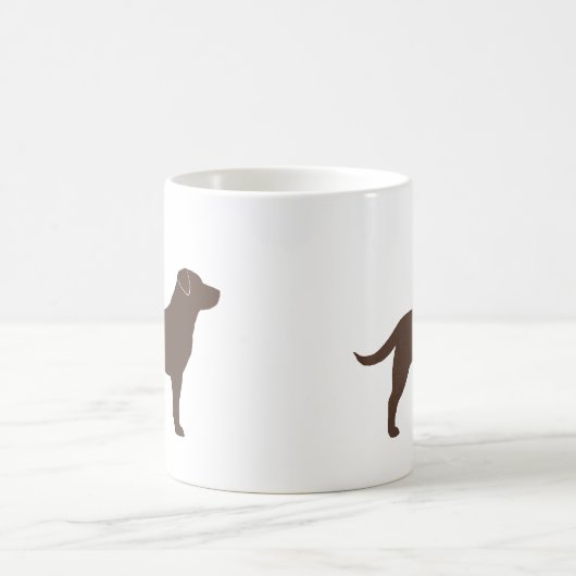 Chocolade Labrador Retriever Dog Silhouettes Koffiemok (Center)