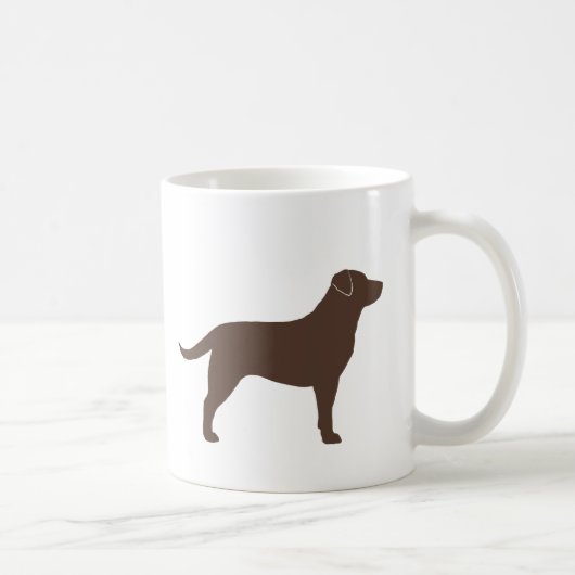 Chocolade Labrador Retriever Dog Silhouettes Koffiemok (Rechts)