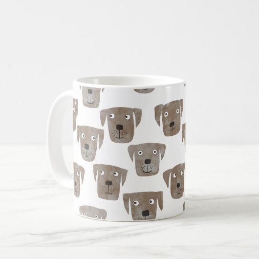 Chocolade Labrador Retriever Dog Waterverf Koffiemok (Voorkant links)