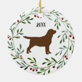 Chocolade Labrador Retriever - Eend Hond - Bruine  Keramisch Ornament (Achterkant)