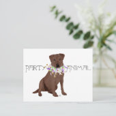 Chocolade Labrador Retriever Feestje Briefkaart (Staand voorkant)