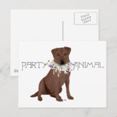 Chocolade Labrador Retriever Feestje Briefkaart (Voorkant / Achterkant)