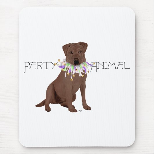 Chocolade Labrador Retriever Feestje Muismat (Voorkant)