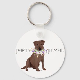 Chocolade Labrador Retriever Feestje Sleutelhanger