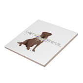Chocolade Labrador Retriever Feestje Tegeltje (Zijkant)