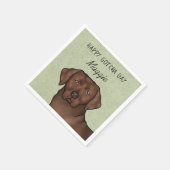 Chocolade Labrador Retriever Happy Gotcha Day Servet (Hoek)
