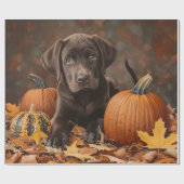 Chocolade Labrador Retriever Herfst Decoupage Cadeaupapier (Vlak)