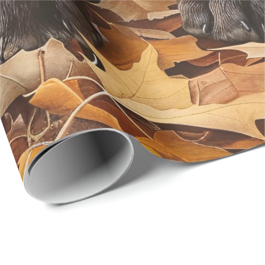 Chocolade Labrador Retriever Herfst Decoupage Cadeaupapier (Rol Hoek)