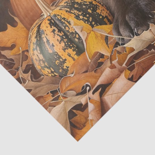 Chocolade Labrador Retriever Herfst Decoupage Tissuepapier (Detail)