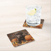 Chocolade Labrador Retriever Herfst Kartonnen Onderzetters (Insitu)