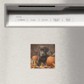 Chocolade Labrador Retriever Herfst Magneet (Insitu (Vaatwasser))