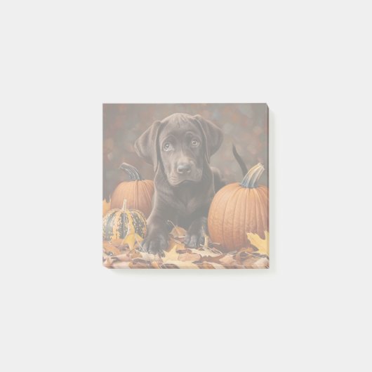Chocolade Labrador Retriever Herfst Post-it® Notes (Voorkant)