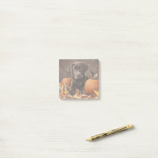 Chocolade Labrador Retriever Herfst Post-it® Notes (Op bureau)