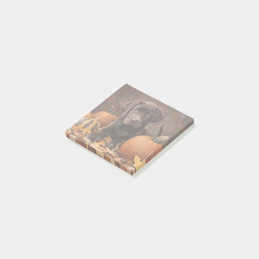 Chocolade Labrador Retriever Herfst Post-it® Notes (Schuin)