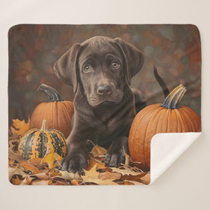 Chocolade Labrador Retriever Herfst Sherpa Deken