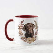 Chocolade Labrador Retriever Herfstkrans Mok (Links)