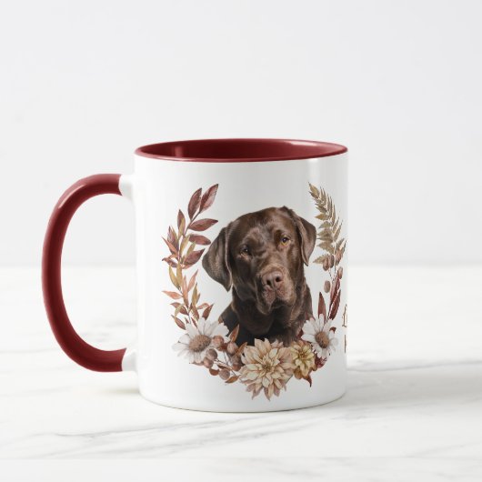 Chocolade Labrador Retriever Herfstkrans Mok (Links)