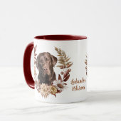 Chocolade Labrador Retriever Herfstkrans Mok (Voorkant links)