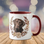 Chocolade Labrador Retriever Herfstkrans Mok