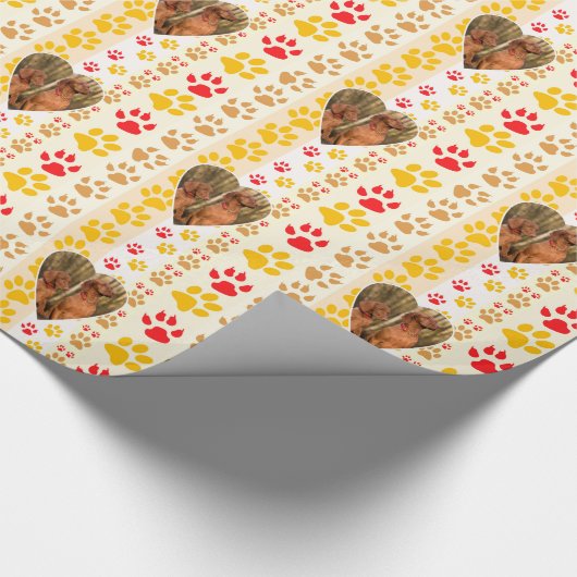 Chocolade Labrador Retriever Hond Hart Poot Print Cadeaupapier (Hoek)