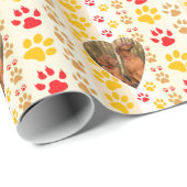 Chocolade Labrador Retriever Hond Hart Poot Print Cadeaupapier (Rol Hoek)