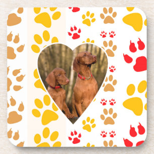 Chocolade Labrador Retriever Hond Hart Poot Print Drankjes Onderzetter