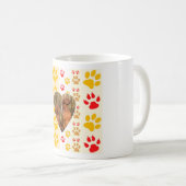 Chocolade Labrador Retriever Hond Hart Poot Print Koffiemok (Voorkant rechts)