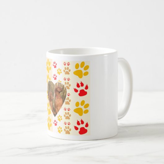 Chocolade Labrador Retriever Hond Hart Poot Print Koffiemok (Voorkant rechts)