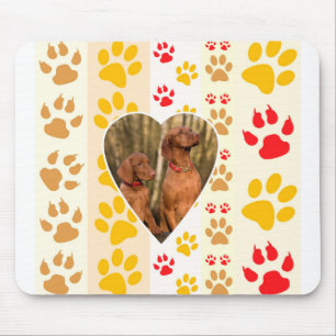Chocolade Labrador Retriever Hond Hart Poot Print Muismat