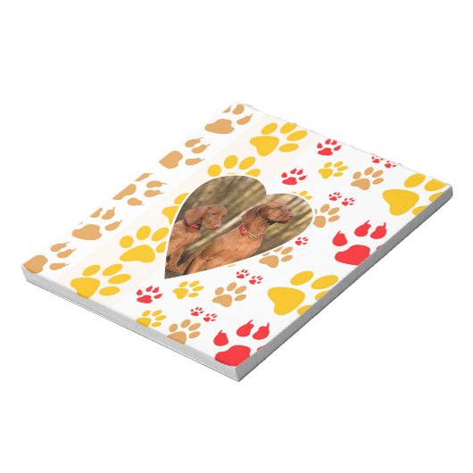 Chocolade Labrador Retriever Hond Hart Poot Print Notitieblok (Linkerzijde)