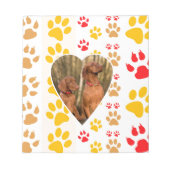 Chocolade Labrador Retriever Hond Hart Poot Print Notitieblok (Voorkant)