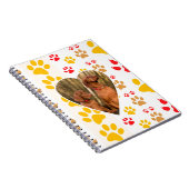 Chocolade Labrador Retriever Hond Hart Poot Print Notitieboek (Rechterzijde)