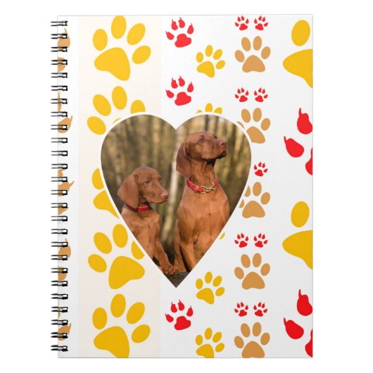 Chocolade Labrador Retriever Hond Hart Poot Print Notitieboek (Voorkant)