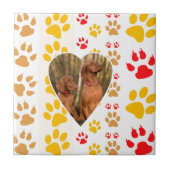 Chocolade Labrador Retriever Hond Hart Poot Print Tegeltje (Voorkant)